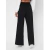 imageSOLY HUX Womens High Waisted Drawstring Wide Leg Long Sweatpants Casual Loose Pants with PocketsBlack Plain
