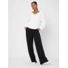 imageSOLY HUX Womens High Waisted Drawstring Wide Leg Long Sweatpants Casual Loose Pants with PocketsBlack Plain
