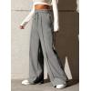 imageSOLY HUX Womens High Waisted Drawstring Wide Leg Long Sweatpants Casual Loose Pants with PocketsDark Grey Plain