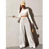 imageSOLY HUX Womens High Waisted Drawstring Wide Leg Long Sweatpants Casual Loose Pants with PocketsLight Grey