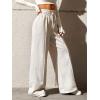 imageSOLY HUX Womens High Waisted Drawstring Wide Leg Long Sweatpants Casual Loose Pants with PocketsLight Grey