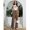 imageSOLY HUX Womens High Waisted Drawstring Wide Leg Long Sweatpants Casual Loose Pants with PocketsPlain Brown