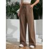 imageSOLY HUX Womens High Waisted Drawstring Wide Leg Long Sweatpants Casual Loose Pants with PocketsPlain Brown