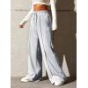 imageSOLY HUX Womens High Waisted Drawstring Wide Leg Long Sweatpants Casual Loose Pants with PocketsPlain Grey