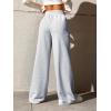 imageSOLY HUX Womens High Waisted Drawstring Wide Leg Long Sweatpants Casual Loose Pants with PocketsPlain Grey