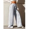imageSOLY HUX Womens High Waisted Drawstring Wide Leg Long Sweatpants Casual Loose Pants with PocketsPlain Grey