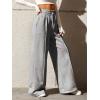 imageSOLY HUX Womens High Waisted Drawstring Wide Leg Long Sweatpants Casual Loose Pants with PocketsPlain Pale Grey