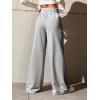 imageSOLY HUX Womens High Waisted Drawstring Wide Leg Long Sweatpants Casual Loose Pants with PocketsPlain Pale Grey