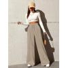 imageSOLY HUX Womens High Waisted Drawstring Wide Leg Long Sweatpants Casual Loose Pants with PocketsPure Apricot