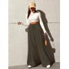 imageSOLY HUX Womens High Waisted Drawstring Wide Leg Long Sweatpants Casual Loose Pants with PocketsPure Army Green