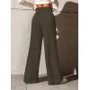 imageSOLY HUX Womens High Waisted Drawstring Wide Leg Long Sweatpants Casual Loose Pants with PocketsPure Army Green