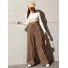 imageSOLY HUX Womens High Waisted Drawstring Wide Leg Long Sweatpants Casual Loose Pants with PocketsPure Brown