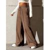 imageSOLY HUX Womens High Waisted Drawstring Wide Leg Long Sweatpants Casual Loose Pants with PocketsPure Brown