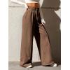 imageSOLY HUX Womens High Waisted Drawstring Wide Leg Long Sweatpants Casual Loose Pants with PocketsPure Brown