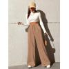 imageSOLY HUX Womens High Waisted Drawstring Wide Leg Long Sweatpants Casual Loose Pants with PocketsPure Khaki