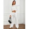 imageSOLY HUX Womens High Waisted Drawstring Wide Leg Long Sweatpants Casual Loose Pants with PocketsPure White