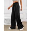 imageSOLY HUX Womens High Waisted Drawstring Wide Leg Long Sweatpants Casual Loose Pants with PocketsSolid Black