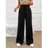 imageSOLY HUX Womens High Waisted Drawstring Wide Leg Long Sweatpants Casual Loose Pants with PocketsSolid Black