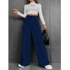 imageSOLY HUX Womens High Waisted Drawstring Wide Leg Long Sweatpants Casual Loose Pants with PocketsSolid Blue