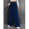 imageSOLY HUX Womens High Waisted Drawstring Wide Leg Long Sweatpants Casual Loose Pants with PocketsSolid Blue