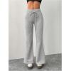 imageSOLY HUX Womens High Waisted Flared Sweatpants Drawstring Bell Bottom Yoga Lounge PantsSolid Grey