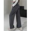 imageSOLY HUX Womens High Waisted Wide Leg Pants Elastic Waist Bootcut Yoga Pants Casual TrousersDark Grey