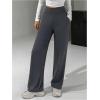 imageSOLY HUX Womens High Waisted Wide Leg Pants Elastic Waist Bootcut Yoga Pants Casual TrousersDark Grey