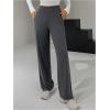 imageSOLY HUX Womens High Waisted Wide Leg Pants Elastic Waist Bootcut Yoga Pants Casual TrousersDark Grey