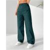 imageSOLY HUX Womens Plaid Pants Y2K High Waisted Wide Leg Casual Loose Long TrousersGreen Gingham