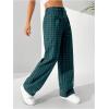 imageSOLY HUX Womens Plaid Pants Y2K High Waisted Wide Leg Casual Loose Long TrousersGreen Gingham