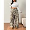 imageSOLY HUX Womens Plus Size Camo Pants High Waisted Wide Leg Casual Baggy Sweatpants StreewearArmy Green