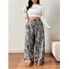 imageSOLY HUX Womens Plus Size Camo Pants High Waisted Wide Leg Casual Baggy Sweatpants StreewearGrey Camo