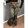 imageSOLY HUX Womens Plus Size Camo Print Bell Bottom Pants High Waisted Flared Leg TrousersGreen Camo