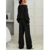 imageSOLY HUX Womens Sweatsuits Off The Shoulder Crop Top and Drawstring Long Pants 2 Piece Fall OutfitsPure Black