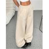 imageSOLY HUX Womens Y2k Baggy Pants Drawstring Waist Gothic Rhinestone Wide Leg SweatpantsApricot Printed