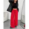 imageSOLY HUX Womens Y2k Baggy Pants Drawstring Waist Gothic Rhinestone Wide Leg SweatpantsRed Printed
