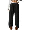 imageSOLY HUX Girls Drawstring Waist Baggy Sweatpants Wide Leg Casual Loose Long PantsPure Black