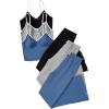 imageSOLY HUX Womens 3 Sets Cami Pajamas Sleeveless Camisole Top and Pants PJ Set LoungewearBlue Grey Black