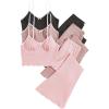 imageSOLY HUX Womens 3 Sets Cami Pajamas Sleeveless Camisole Top and Pants PJ Set LoungewearPink Black Multi