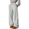 imageSOLY HUX Womens Elastic High Waisted Sweatpants Wide Leg Baggy Fleece Lined Pants with PocketsPure Grey