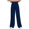 imageSOLY HUX Womens High Waisted Drawstring Wide Leg Long Sweatpants Casual Loose Pants with PocketsSolid Blue