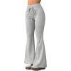 imageSOLY HUX Womens High Waisted Flared Sweatpants Drawstring Bell Bottom Yoga Lounge PantsSolid Grey