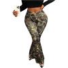 imageSOLY HUX Womens Plus Size Camo Print Bell Bottom Pants High Waisted Flared Leg TrousersGreen Camo