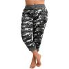 imageSOLY HUX Womens Plus Size Capris Pants Camo Print Drawstring Elastic Waist Joggers Pants with PocketsMulticoloured Camo
