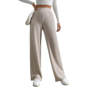imageSOLY HUX Womens Elegant Ribbed Knit Sleeveless V Neck Bodycon Pencil Midi Dress Solid Long Summer Tank DressesPure Apricot