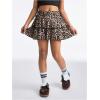 imageSOLY HUX Girls Summer Mini Skirts High Waisted Ruffle Layered Skirts Swing Flowy Skater Tennis SkirtBrown Leopard