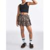 imageSOLY HUX Girls Summer Mini Skirts High Waisted Ruffle Layered Skirts Swing Flowy Skater Tennis SkirtBrown Leopard