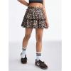 imageSOLY HUX Girls Summer Mini Skirts High Waisted Ruffle Layered Skirts Swing Flowy Skater Tennis SkirtBrown Leopard