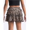 imageSOLY HUX Girls Summer Mini Skirts High Waisted Ruffle Layered Skirts Swing Flowy Skater Tennis SkirtBrown Leopard