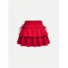 imageSOLY HUX Girls Summer Mini Skirts High Waisted Ruffle Layered Skirts Swing Flowy Skater Tennis SkirtPlain Red